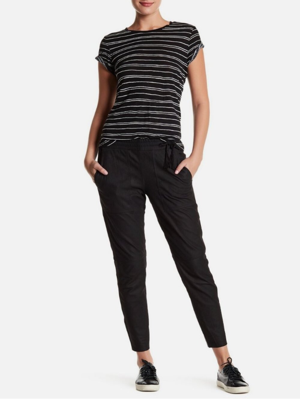 Muubaa Thornhil Black Goat Leather Peg Pant